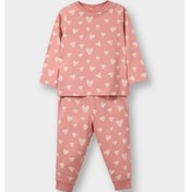 Resim Defacto Kız Bebek Pijama Takımı Kalp Desenli Uzun Kollu Penye Üst Uzun Alt E9481a525aubr489 Bordo 