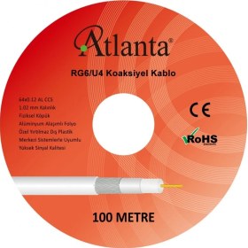 Resim Atlanta RG6/U4 64 Tel CCS Anten Kablosu (100 Metre) 