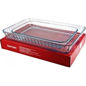 Resim Paşabahçe 159075 2'li Borcam Dikdörtgen Tepsi Beyaz 