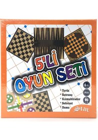 Resim Star 5'Li Oyun Seti Satranç Dama Tavla Kızmabirader Solo Test 