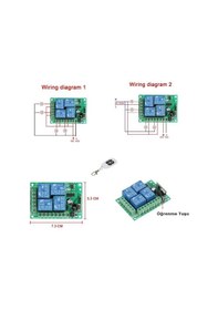 Resim 12v 4 Kanal Uzaktan Kumandalı Rf Modülü Alıcı Verici 