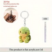 Resim 2D Düz, 1 Adet Sevimli Kaplumbağa Şekilli Akrilik Anahtarlık - Çekici Yeşil & Sarı Tasarım, Dayanıklı Çanta Aksesuarı veya Hediye, Kadınlar ve Kaplumbağa Severler İçin (Pürüzsüz Kenarlar, Yuvarlak Köşeler, Hafif), 2D Düz 