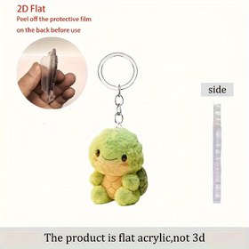 Resim 2D Düz, 1 Adet Sevimli Kaplumbağa Şekilli Akrilik Anahtarlık - Çekici Yeşil & Sarı Tasarım, Dayanıklı Çanta Aksesuarı veya Hediye, Kadınlar ve Kaplumbağa Severler İçin (Pürüzsüz Kenarlar, Yuvarlak Köşeler, Hafif), 2D Düz 