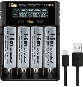 Resim I-gen G426 4'lü 18650 Li-ıon Akıllı Pil Şarj Aleti + 4 Adet 18650 2600mah 5c 3.7v 9.62 Wh Li-ıon Pil Seti 