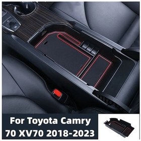Resim Dashanshop Toyota Camry 70 Xv70 2018-2023 Konsol Organizer Siyah Saklama Kutusu 