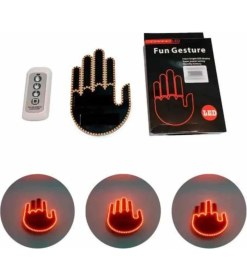 Resim Marsilyan Pilli LED Işık Araç Camı Için Uzaktan Kumandalı El Simgesi 