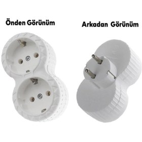 Resim NZB Golyat Topraklı Çoklu Grup 2 Li Priz Çoğaltma İkili Fiş Piriz 