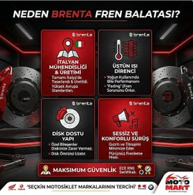 Resim Regal Raptor Dd 250e 9b Arka Fren Balatası Brenta-t00137 