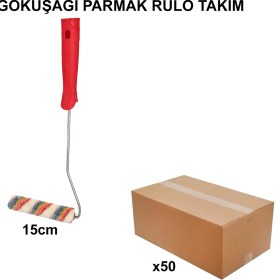 Resim Izmir Fırça Arge Toptan Gökkuşağı Parmak Rulo Takım 15 Cm-50 Adet 011038 