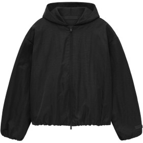 Resim Çocuk Kapüşonlu Naylon Bomber Ceket - Siyah - 2-3Y 