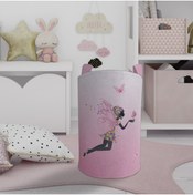 Resim BAMBAŞKA MODA Pembe Prenses Perili Kız Desenli Oyuncak Sepeti Ve Çamaşır Sepeti Bmos-064 