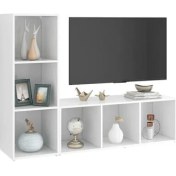 Resim T Designo Tdesıgno Tolga Kitaplıklı Televizyon Sehpası - Ünitesi -Kitaplık-Beyaz 120 cm 6 Raflı 