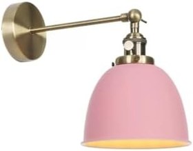 Resim Rsylight Pembe Retro Metal Dekoratif Rustik Mafsallı Duvar Aplik 
