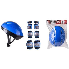 Resim Bisiklet Scooter Kaykay Kask Dizlik Dirseklik Koruyucu Set Mavi 