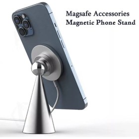 Resim EHZ TEKNOLOJİ Metal Telefon Tutucu Macsafe Iphone 14 Pro Max Tutucu Braketi 360 Derece Rotasyon Masaüstü Standı 