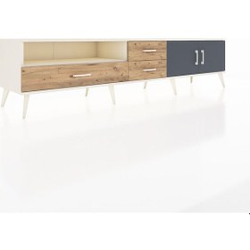 Resim Hyperion Tv Ünitesi 2 Raflı 3 Çekmeceli 2 Kapaklı 220x44x51 Aytaşı-antrasit/çam Antrasıt/atlas Çam - Aytası 