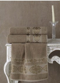 Resim Cotton Jakarlı Rebeka Banyo Havlusu 70x140 Sütlü Kahverengi 