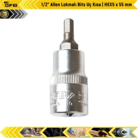 Resim Gfb 1/2" Allen Lokmalı Bits Uç Kısa | Hex5 x 55 mm 