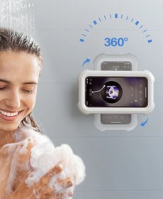 Resim omilife Su Geçirmez Telefon Kabı Hareketli Telefon Tutucu Stand Duş İçi Suya Dayanıklı Telefon Koruyucu Stan 