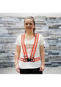 Resim Reflektörlü Bisikletçi - Motorcu Elâstik ikaz Yeleği 