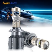 Resim LupuAuto 2 adet H7 LED Far Ampulleri, Süper Parlak Mini Lensli Projektör, 3000+ Lümen, Alüminyum Gövde, Arabalar ve Motosikletler için 12V-24V, Tak ve Çalıştır Kurulum 