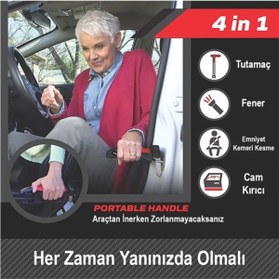 Resim Genel Markalar SN-26713 Araç İniş Destek Kolu Cam Kırıcı Fener Emniyet Kemeri Kesici Çok Fonksiyonlu 