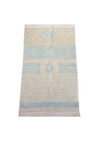 Resim Kabe Desenli Krem Şönil Seccade - Mavi 