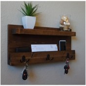 Resim Genel Markalar Posta Rafı Ahşap Askılık Raf Anahtarlık Dekoratif Duvar Rafı 