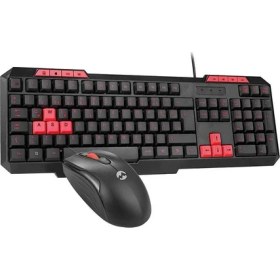 Resim Everest KM-6825 Siyah Usb Kırmızı Tuşlu Türkçe Multimedia Klavye + Mouse Set 