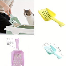 Resim Kolay Temizlenebilir Dayanıklı Plastik Kedi Tuvalet Küreği - Ergonomik Sap ve Delikli Izgara Tasarımı ile Dağınıklıksız Temizlik için Etkili Çöp Kürek, 4 Renk (Açık Mavi, Pembe, Nane Yeşili, Sarı) - Kedi Sahipleri İçin Olmazsa Olmaz Ürün 