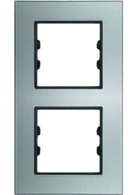 Resim Asfir Schneider Asfora Serisi Pleksiglas Parlak Gümüş Dikey İkili Çerçeve Apg412-71 Modeli 