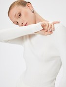 Resim Triko Kazak Hafif Dik Yaka Uzun Kollu Dokulu 