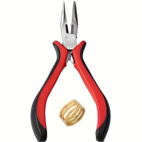 Resim 2 adet/1 adet El Yapımı Pense Seti 1 Altın Yüzük ile - Mücevher Yapımı ve Onarımı için Hassas Uçlu Pense 