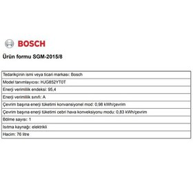 Resim Bosch HJG852YT0T Ankastre Fırın Düz Siyah 