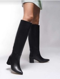 Resim Asel Çanta Iserolia kadın çizme siyah cilt 