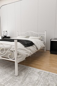 Resim FANO Lale Ferforje Karyola Beyaz Çift Kişilik Metal Yatak 140x190, 140x200, 150x200, 160x200 