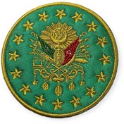 Resim Ex Patch Yeşil Zemin Osmanlı Devleti Arma Patch Peç 10 Cm 