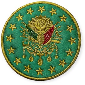 Resim Ex Patch Yeşil Zemin Osmanlı Devleti Arma Patch Peç 10 Cm 