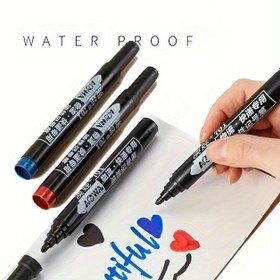 Resim 10 Adet Su Geçirmez Marker, 2mm İnce Uç - Kağıt, Çelik, Cam İçin İdeal - Okul ve Ofis Kullanımı İçin Mükemmel, Pürüzsüz Yazım Deneyimi 