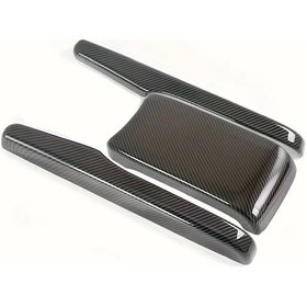 Resim Chuangyinshop Honda Civic 2016 2020 Carbon Fiber Set Of 3 Merkez Konsol Armrest Kapağı Aksesuar 