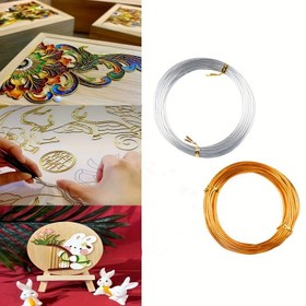 Resim Emaye Boyama için Altın & Gümüş Alüminyum Düz Tel - DIY El Sanatları & Kum Sanatı için İdeal, Metal El Sanatları Malzemeleri 