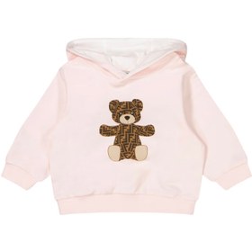 Resim Pembe Kapüşonlu Unisex Bebek Sweatshirt 