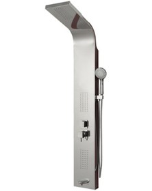 Resim Banyo Duş Seti Dikey Jakuzi Masajlı Duş Takım Paslanmaz Gri 