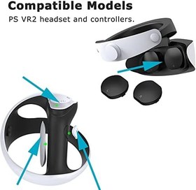Resim 8 PCS Set PS VR2 Controller Silicone Anti-Slip Pad L/R Set + Lens Protective Cover Compatible with PS VR2 Protective Accessories 