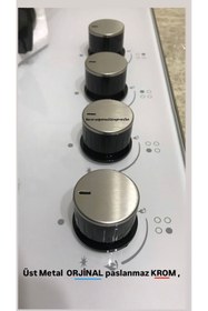 Resim beratsogutma LÜKSEL ANKASTRE SET ÜSTÜ PASLANMAZ KROM YAYLI OCAK DÜĞMESİ 4 ADET 