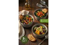 Resim Vienev 3'lü 1 Litre Plastik Karıştırma ve Saklama Kase Seti Gri 