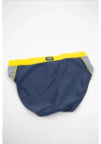 Resim Adisia Erkek Bebek Lacivert Yanları Sarı Çizgili Slip Mayo Lacivert 