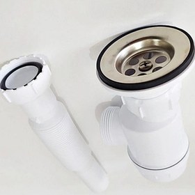 Resim Yapıtaşı Yt53 Taslı Körüklü Lavabo Evye Gider Sifonu Beyaz 