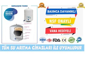 Resim Sulook Su Arıtma Cihazı 12 Lt 3.2 Galon Çelik Su Arıtma Deposu Tankı 