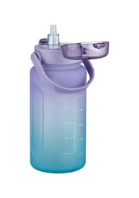 Resim Vagonlife 1500ml Pipetli/Pipetsiz Kullanım Çift Renk SoftTouch Motivasyon Matarası Çıkartma Hediyeli 
